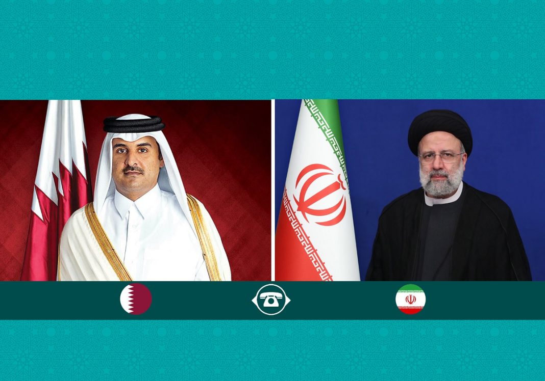 Iran President Ebrahim Raisi andQatari Emir Sheikh Tamim bin Hamad Al Thani