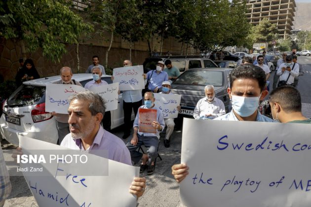 Rally outside Swedish Embassy in Tehran to condemn court verdict against Iran national