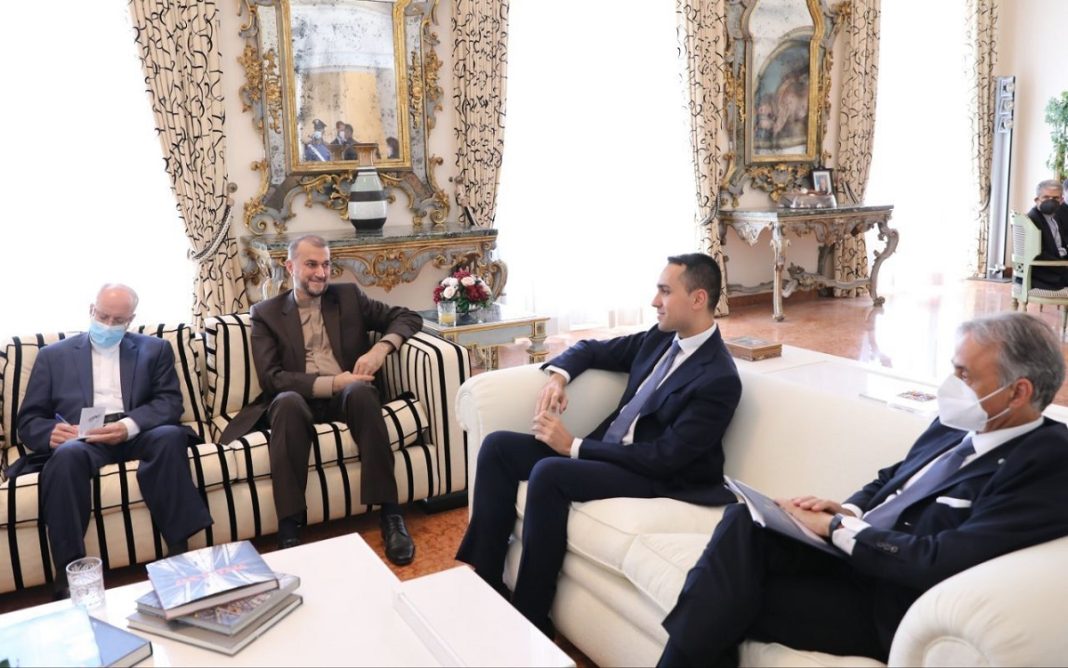 Iran and Italy FMs Hossein Amirabdollahian and Luigi Di Maio