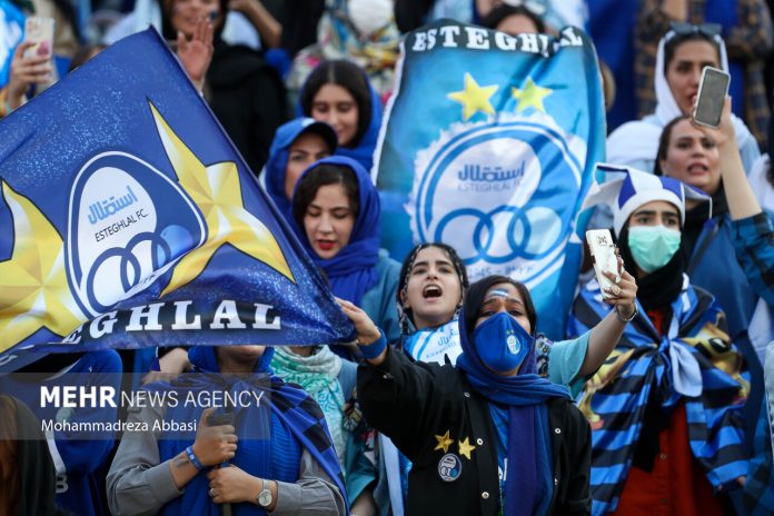 Women attend football match in Tehran’s Azadi Stadium
