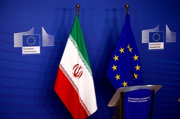 Iran and EU Flags