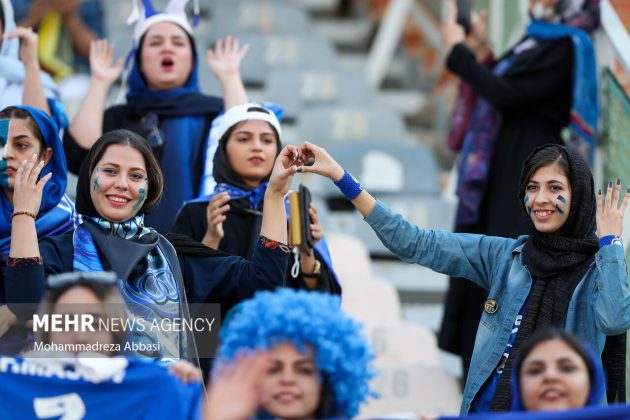 Women attend football match in Tehran’s Azadi Stadium