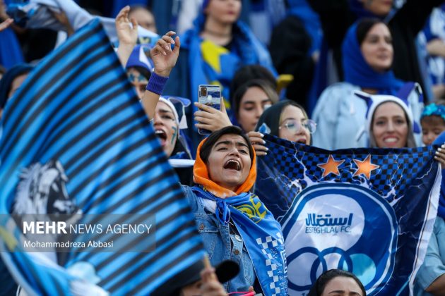 Women attend football match in Tehran’s Azadi Stadium