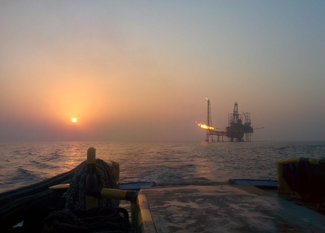 Oil rig in Persian Gulf