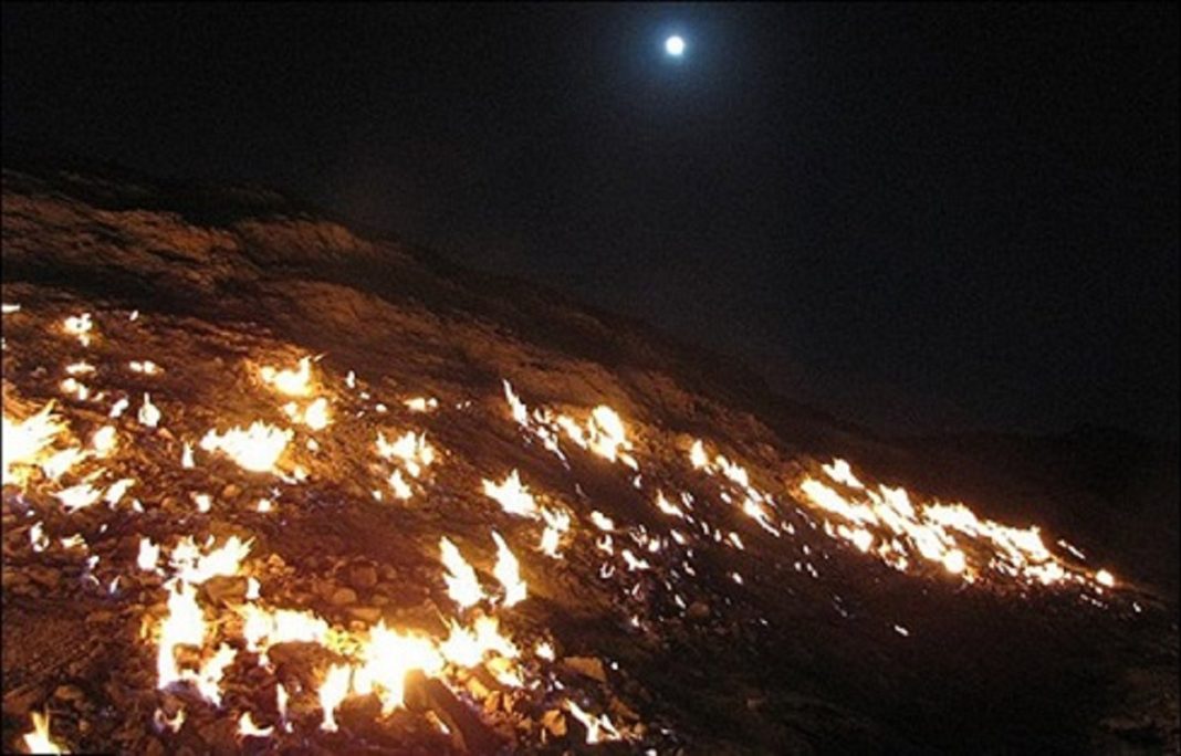 Ever-burning mountain in Khuzestan