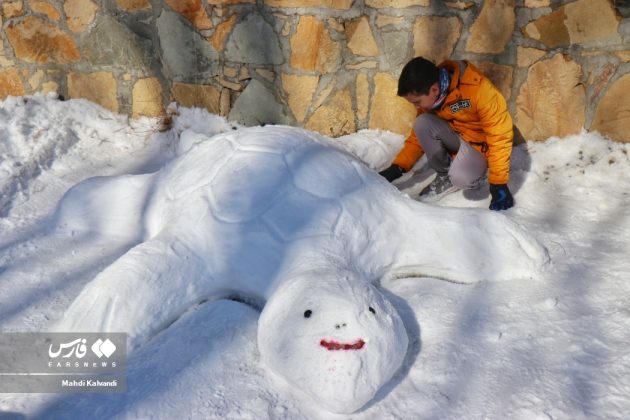 Snowman festival in Iran