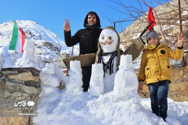 Snowman festival in Iran