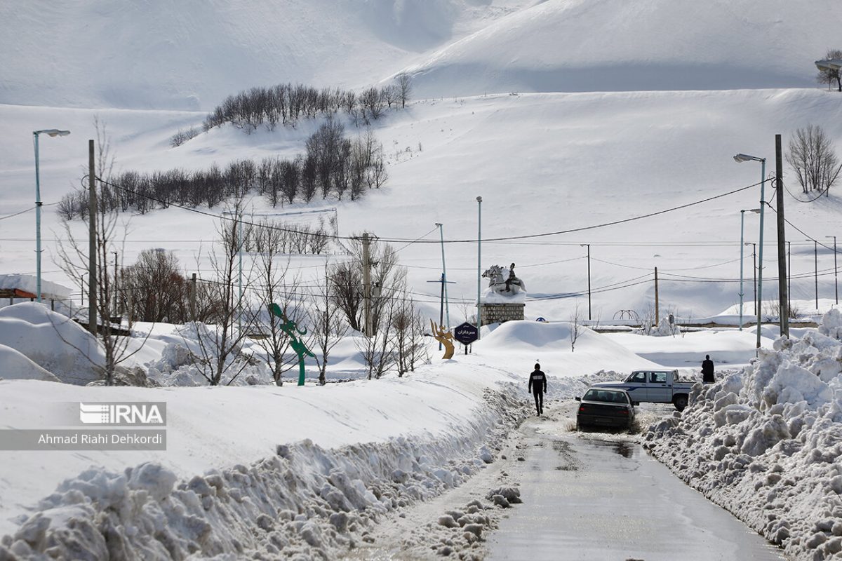 City of Chelgard in Chaharmahal and Bakhtiari province covered in snow