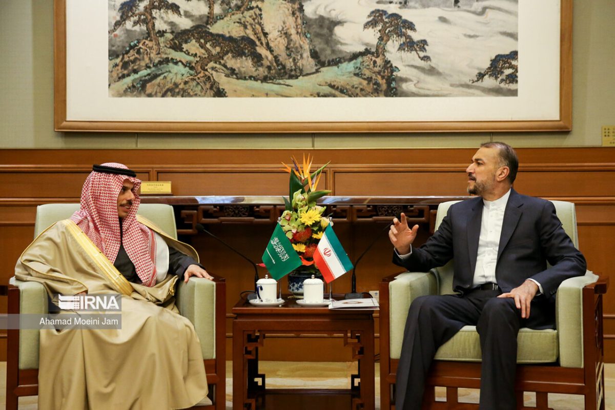 Hossein Amirabdollahian and Prince Faisal bin Farhan Al Saud