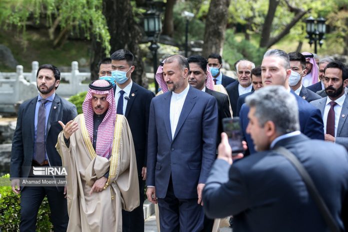 Hossein Amirabdollahian and Prince Faisal bin Farhan Al Saud
