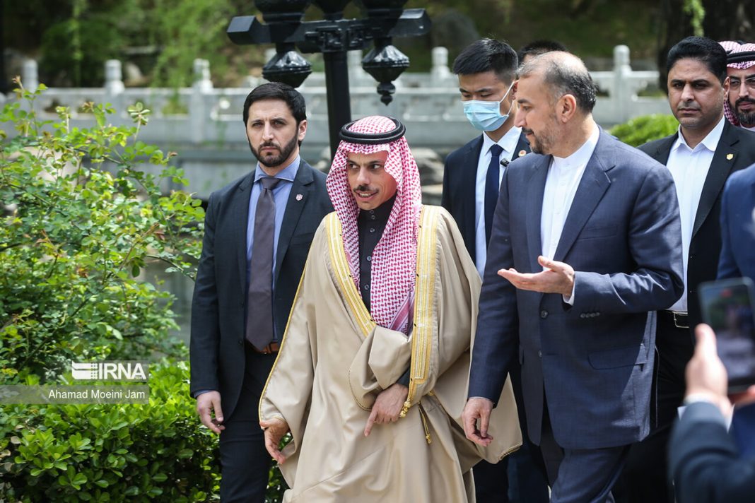 Hossein Amirabdollahian and Prince Faisal bin Farhan Al Saud