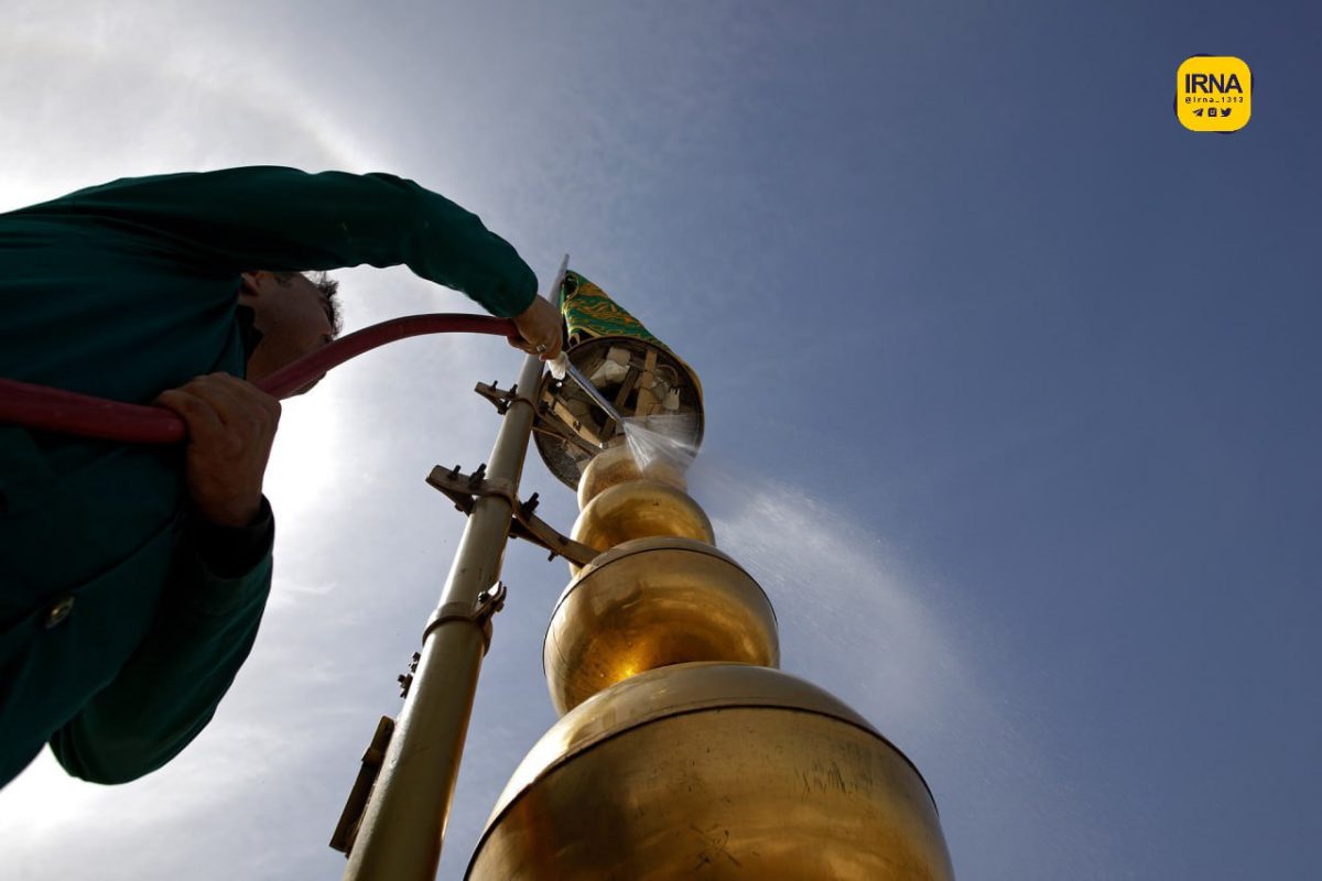Cleansing ritual performed at Imam Reza’s holy shrine in Iran’s Mashhad