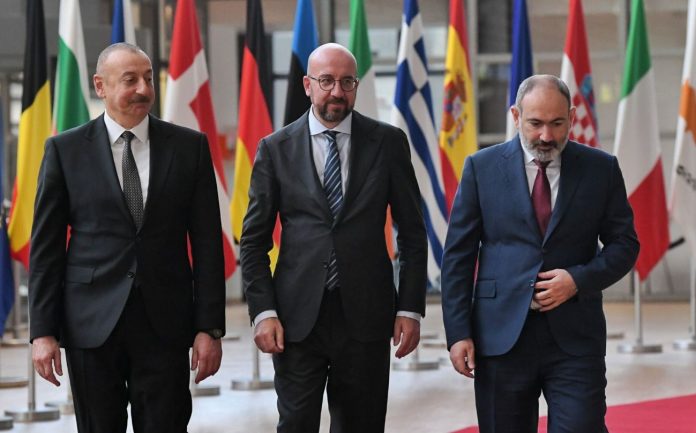 EU Armenia and Azerbaijan leaders