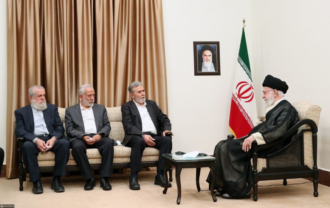 Ayatollah Khamenei and Ziyad al-Nakhaleh