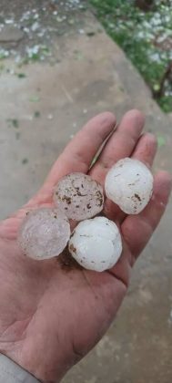 Large hail falls harm farms, cars in northwestern Iranian town