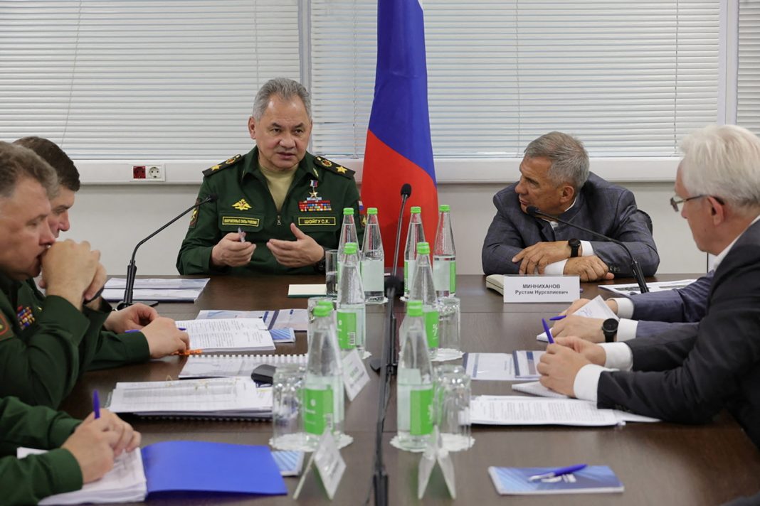 Russian Defence Minister Sergei Shoigu inspects defence industry enterprises in Tatarstan