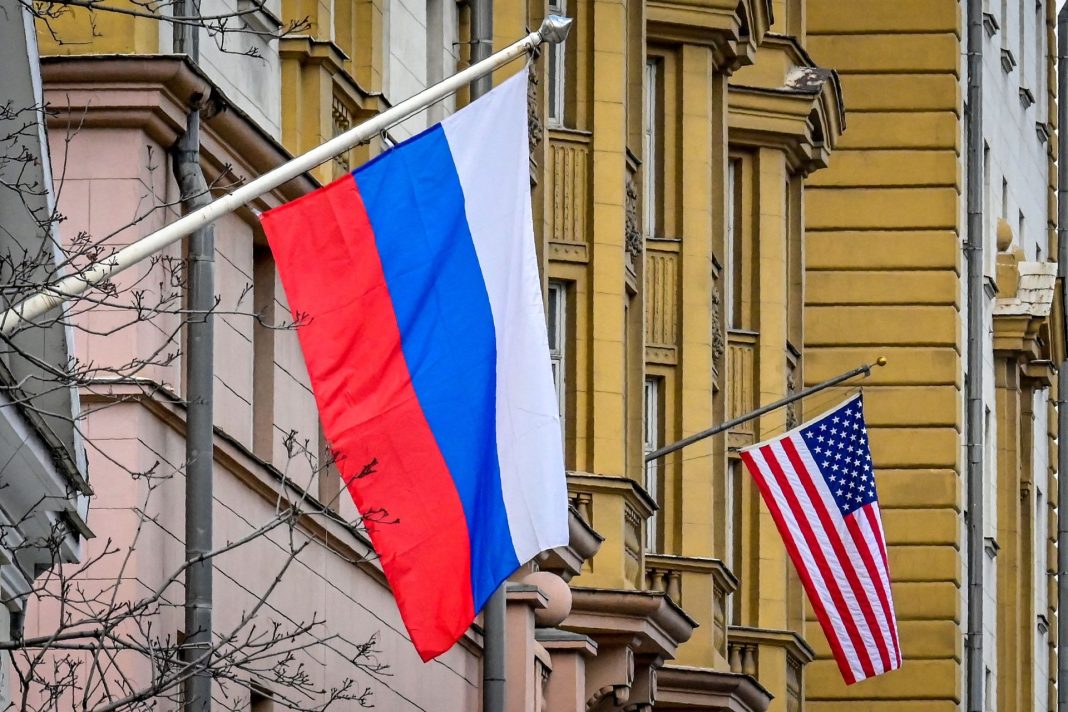 Russia US Flags