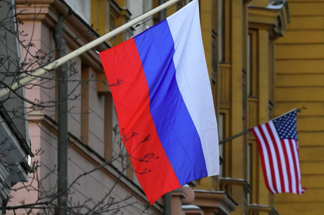 Russia US Flags