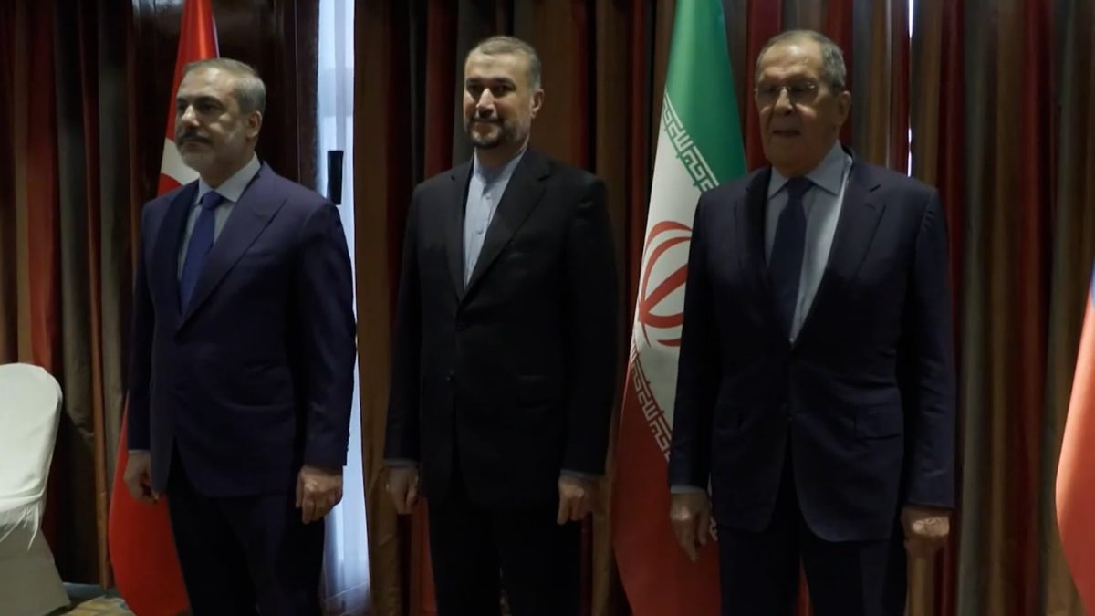 Russia, Iran, Turkey FMs to keep trying to resolve Syria situation 1 Sergey Lavrov, Hossein Amirabdollahian and Hakan Fidan