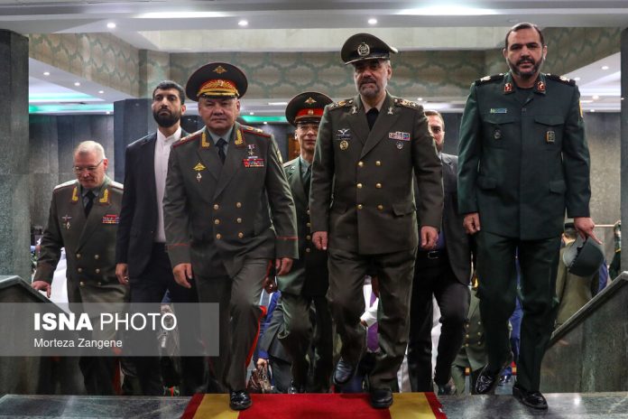 Sergei Shoigu and Mohammad Reza Ashtiani