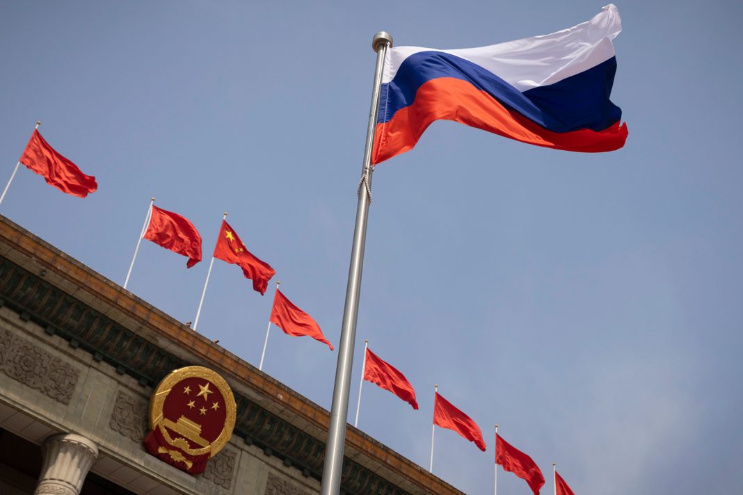 Russia China Flags