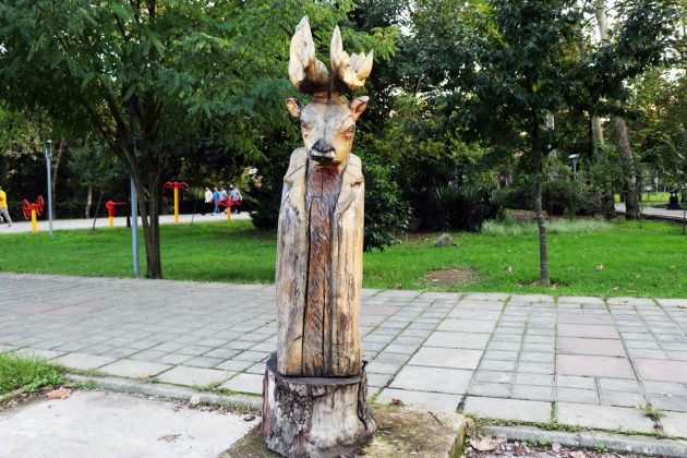 Iran tourism: Mohtasham Garden’s statues in Rasht, northern Iran