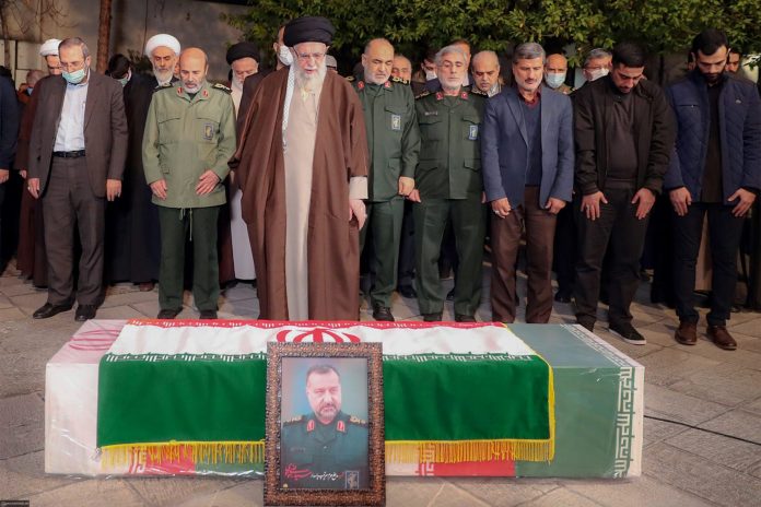 Iran Leader attends funeral of top IRGC commander slain in Israeli attack