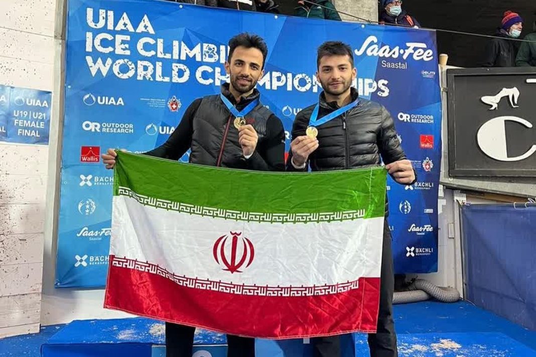 Iranian athletes clinch gold, silver medals in Ice Climbing World Champion