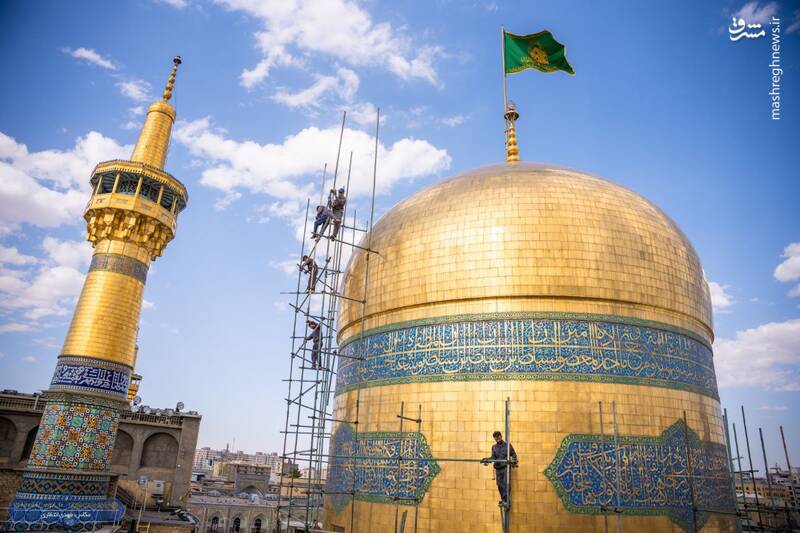 Imam Reza dome washed ahead of Eid Ghadir 