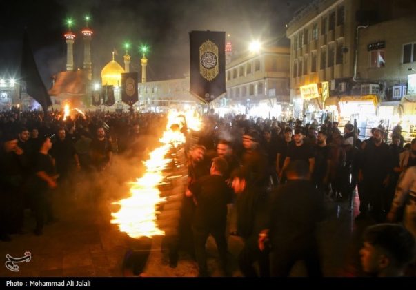 Najafis in Iran’s Qom mourn Imam Hussein’s martyrdom by torch-carrying rituals