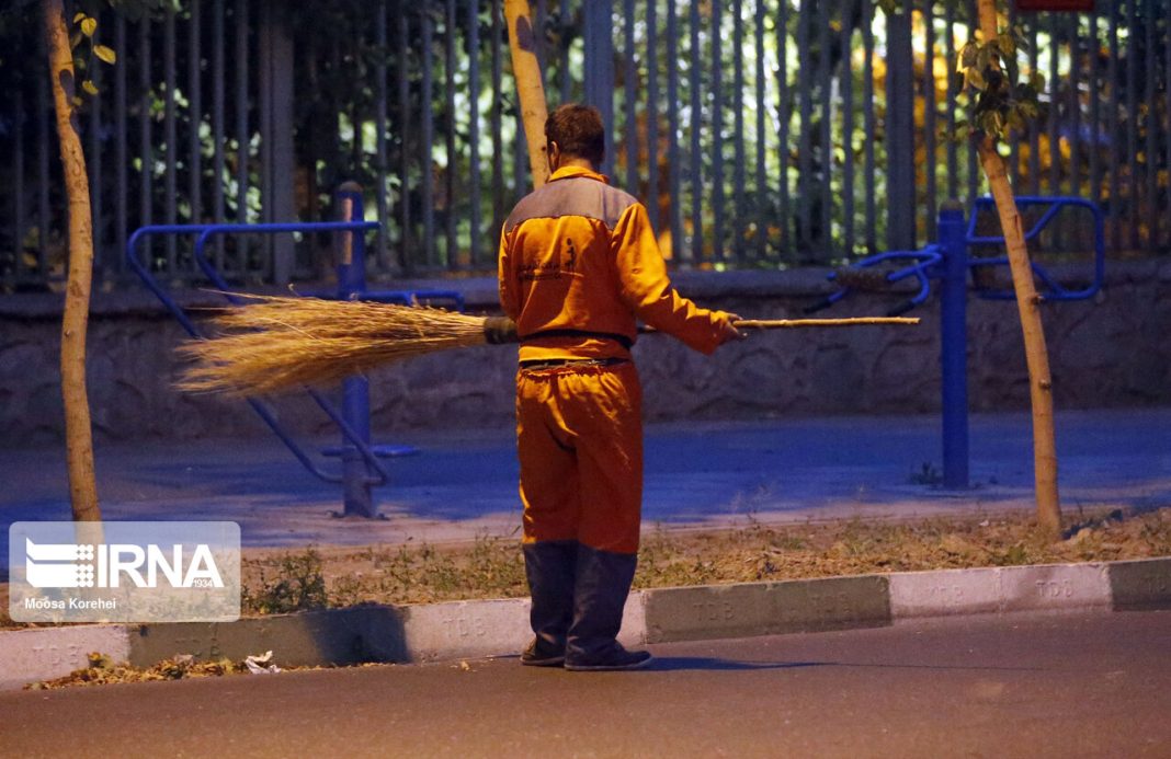 Iranian sanitation worker