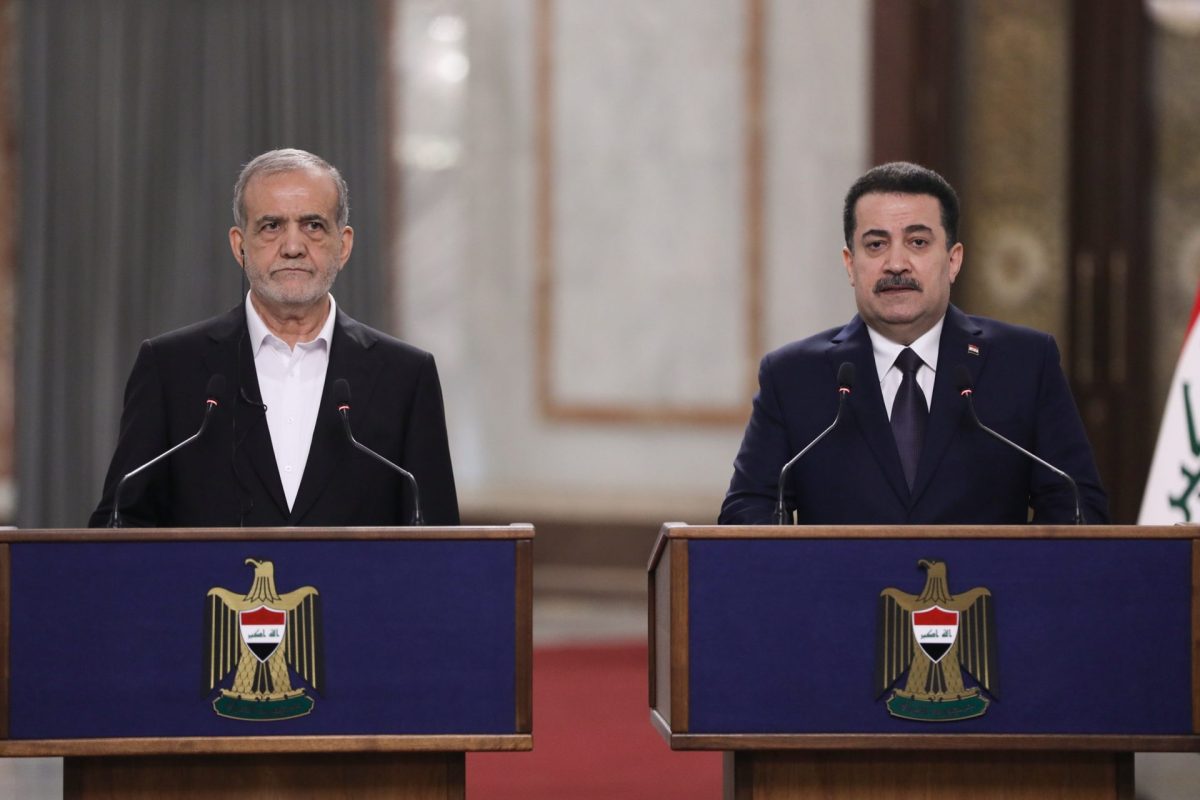 Iran president urges Iraq to fully implement security pact 1 Pezeshkian and Sudani