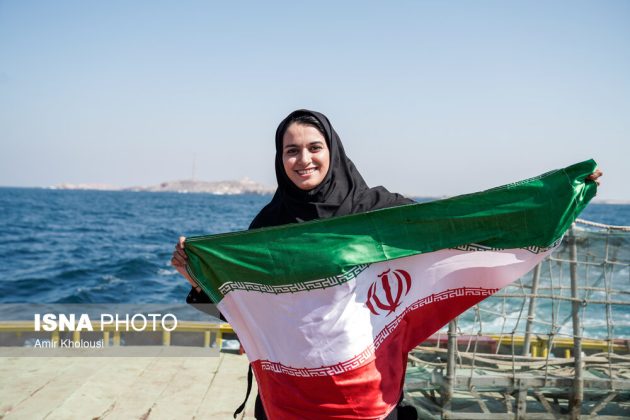 Iranian athletes visit Abu Musa Island in the Persian Gulf