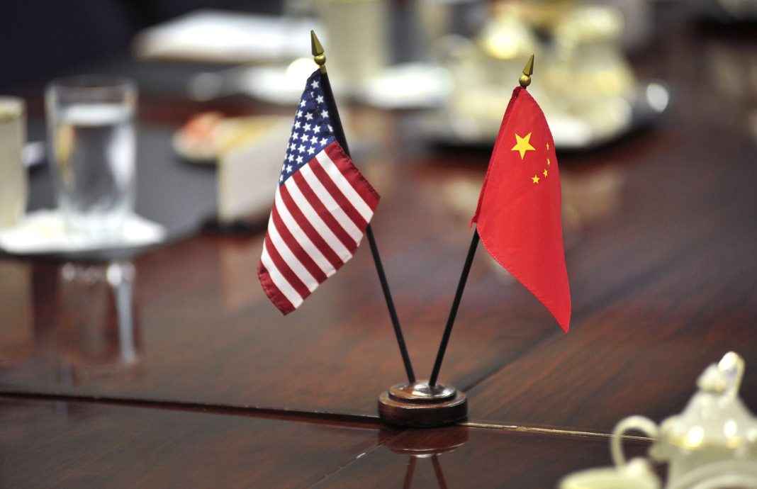 US China Flags