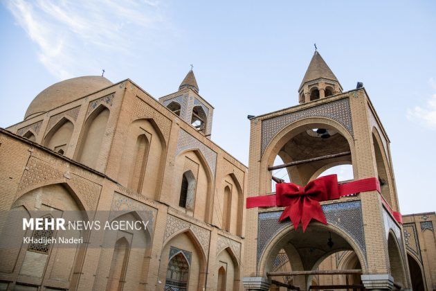 Vank Church, Jolfa district in Iran’s Isfahan decorated for New Year