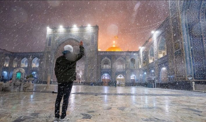 Pictures: A serene dance of snow at Imam Reza's shrine