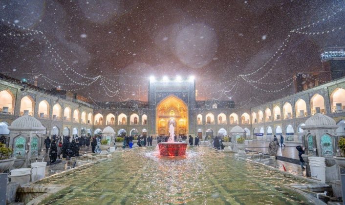 Pictures: A serene dance of snow at Imam Reza's shrine