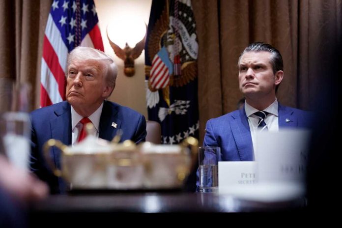 Pete Hegseth and Donald Trump