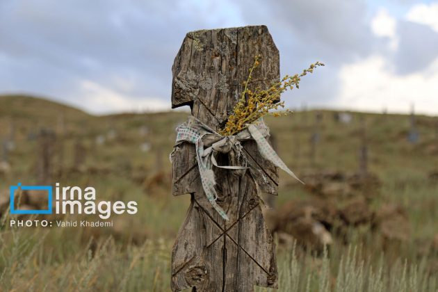 Baghlegh Wooden Cemetery in northeastern Iran                     