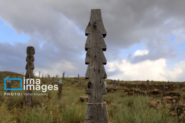 Baghlegh Wooden Cemetery in northeastern Iran                     