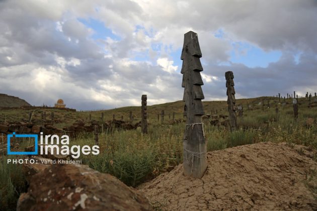 Baghlegh Wooden Cemetery in northeastern Iran                     