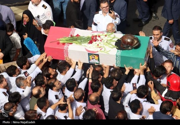 Funeral held in Mashhad for Iranian firefighter killed in line of duty