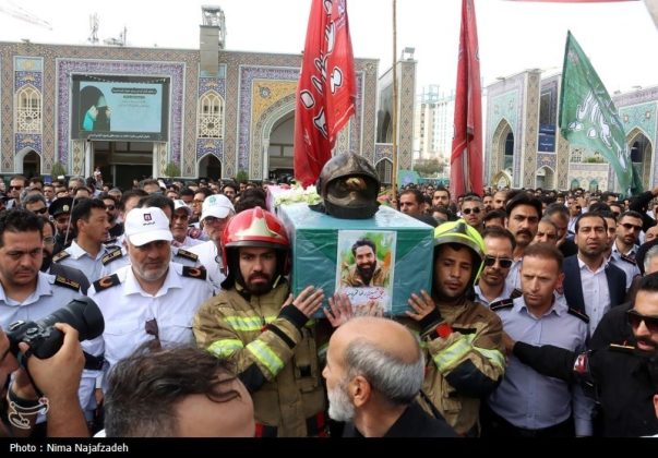 Funeral held in Mashhad for Iranian firefighter killed in line of duty