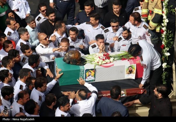 Funeral held in Mashhad for Iranian firefighter killed in line of duty