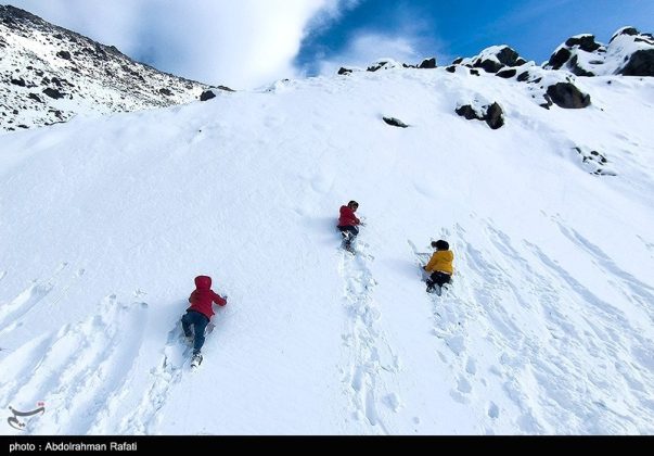 Snowfall in the Heights of Tarikdarreh, Iran's Hamadan
